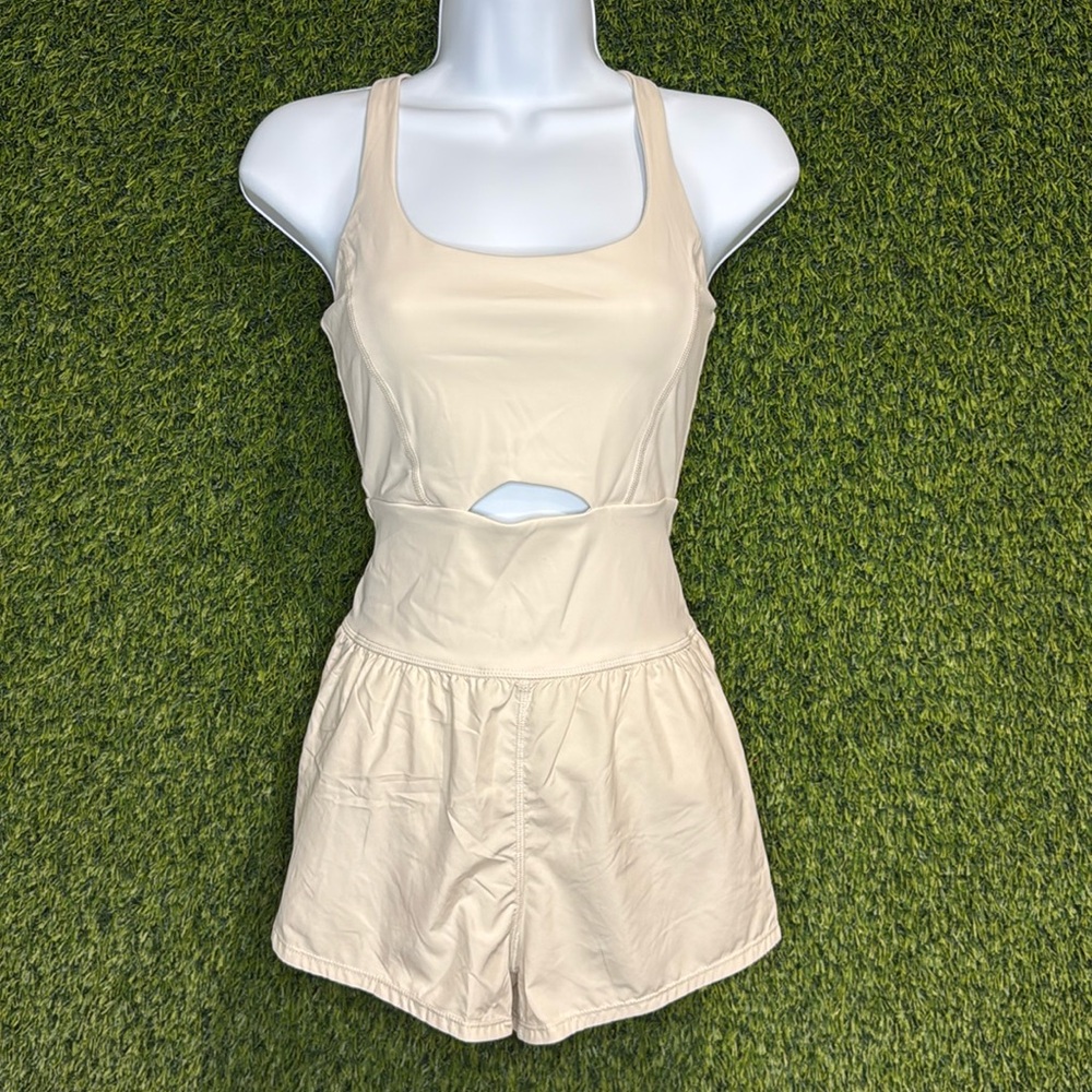 NWOT Free People FP Movement Righteous Runsie in Mineral Bath XS Off White - Picture 4 of 13